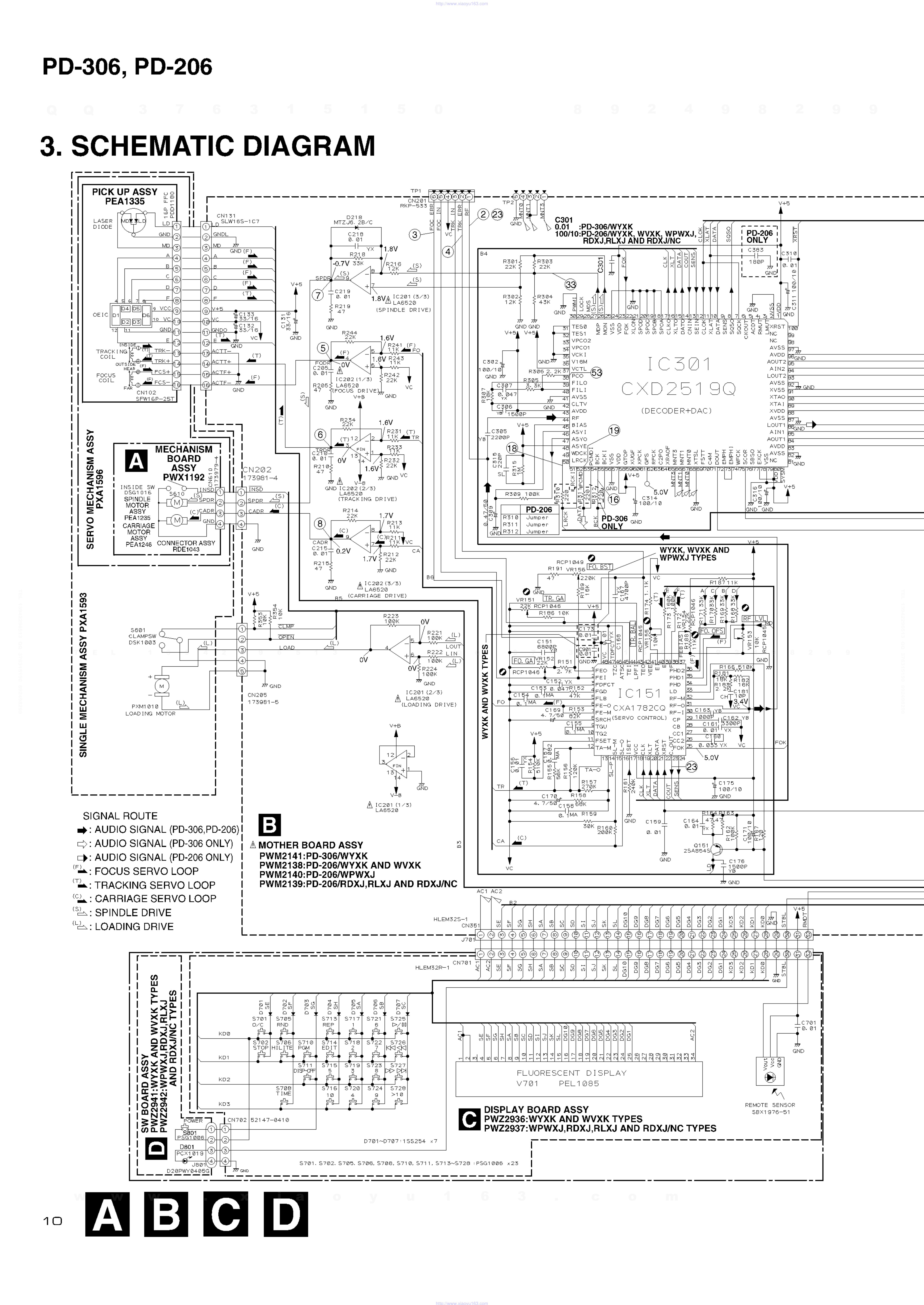 先锋PIONEER PD-206音响电路图-9 先锋PIONEER PD-206音响电路图-9