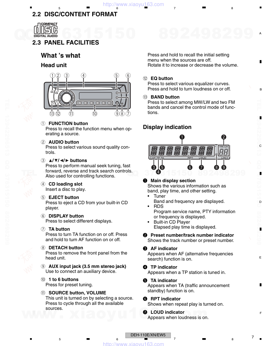 先锋PIONEER DEH-112EXNEW5电路图-6 先锋PIONEER DEH-112EXNEW5电路图-6