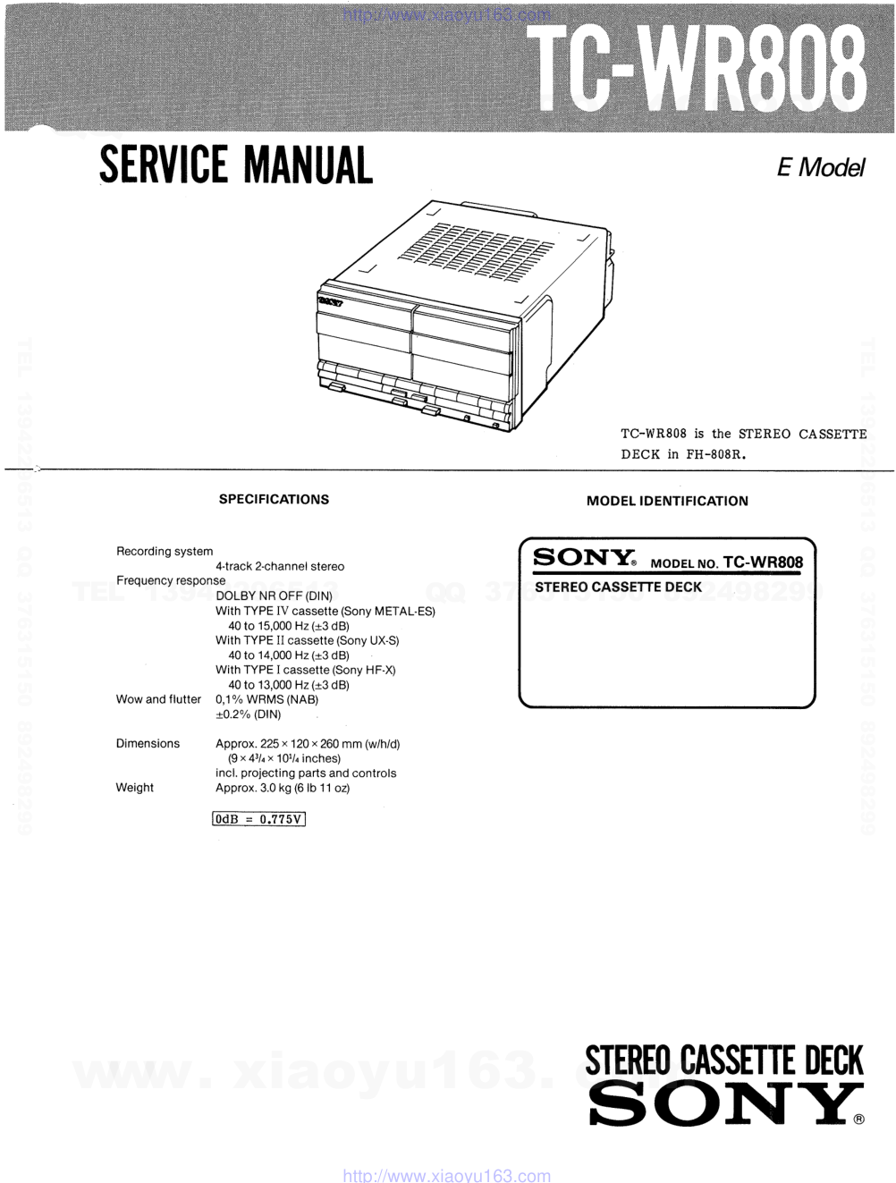 索尼SONY TC-WR808电路图-0