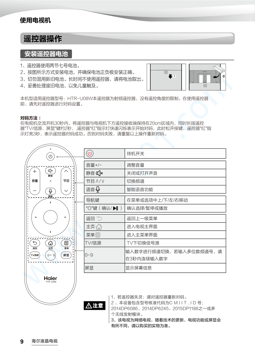 海尔LE32AL88G31Z液晶电视说明书-9