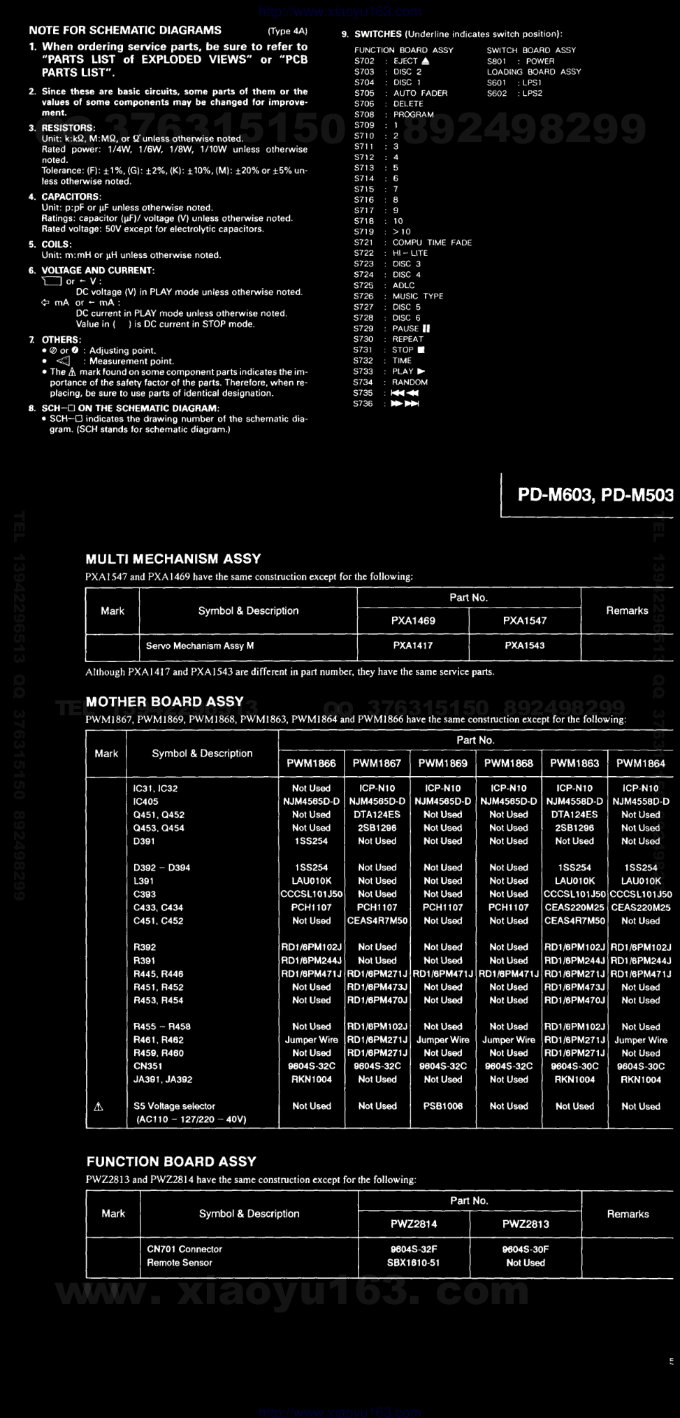 先锋PIONEER PD-M603音响电路图-4 先锋PIONEER PD-M603音响电路图-4