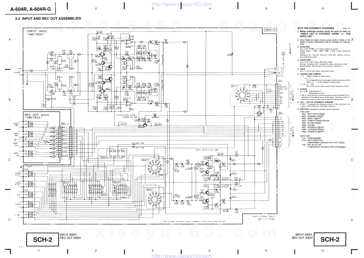 先锋PIONEER A-604R-G音响电路原理图-0 先锋PIONEER A-604R-G音响电路原理图-0