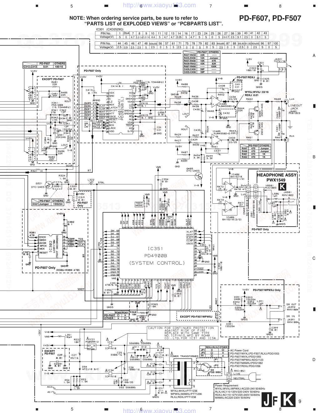 先锋PIONEER PD-F607音响电路图-8 先锋PIONEER PD-F607音响电路图-8