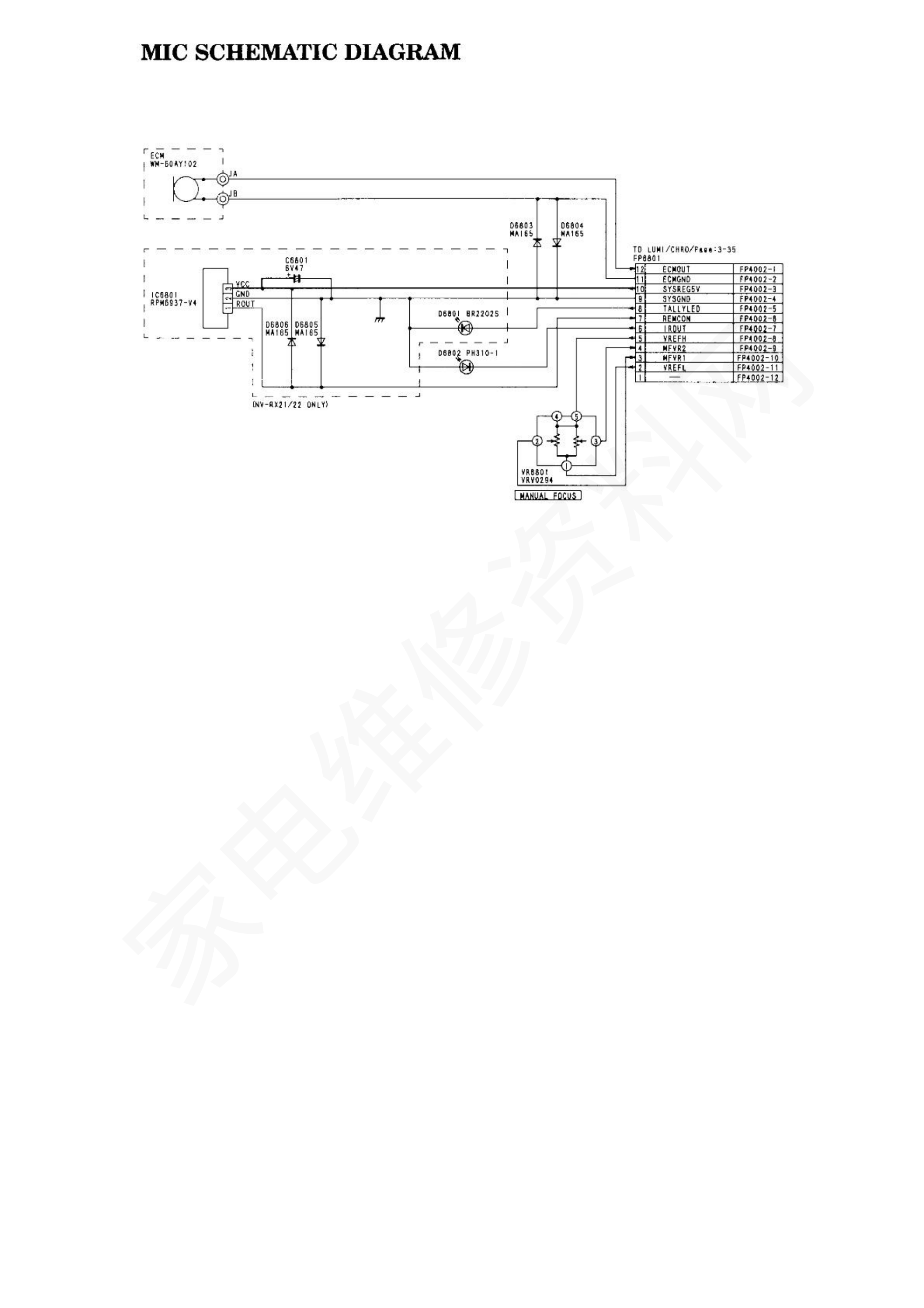Panasonic NV-122摄像机电路图-8 Panasonic NV-122摄像机电路图-8