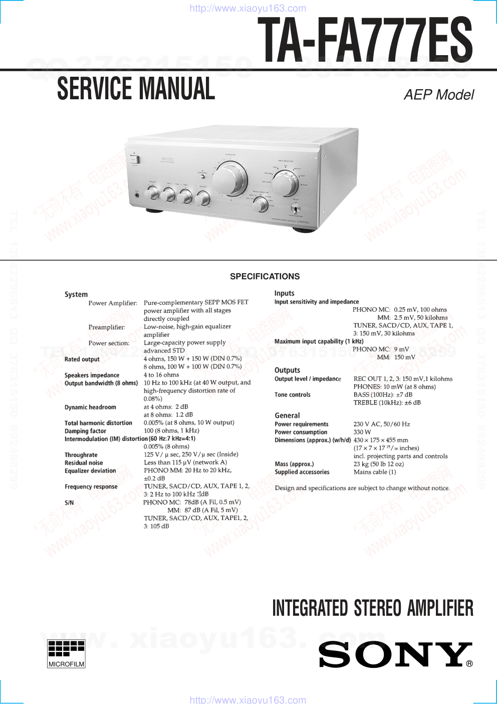 索尼SONY TA-FA777ES音响电路原理图-0