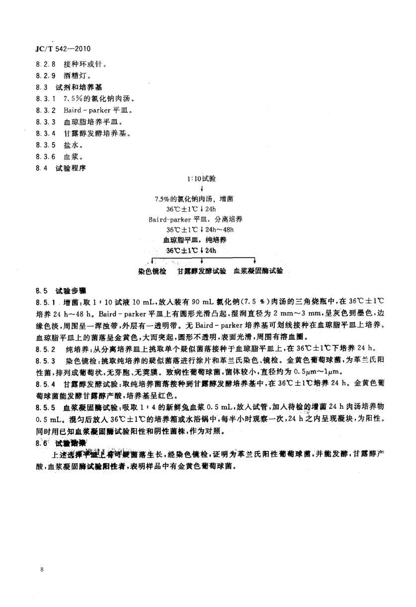 JCT 542-2010 滑石粉微生物学检验方法-9