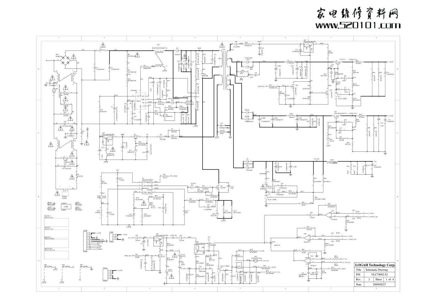 海尔LK37K1液晶电视电源板电路图-0