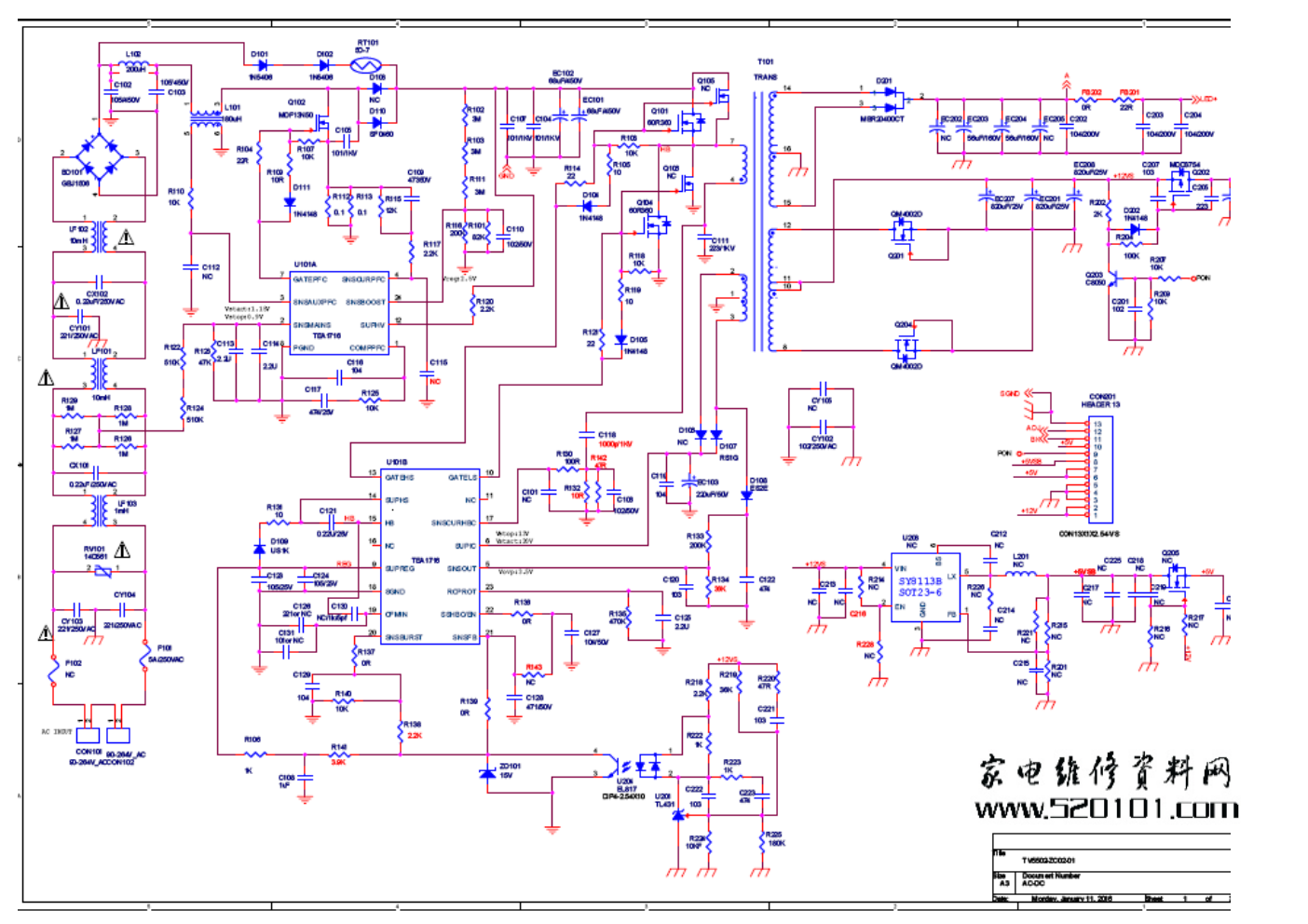 康佳LED55K36U（TV5502-ZC02-01）电源板电路图-0