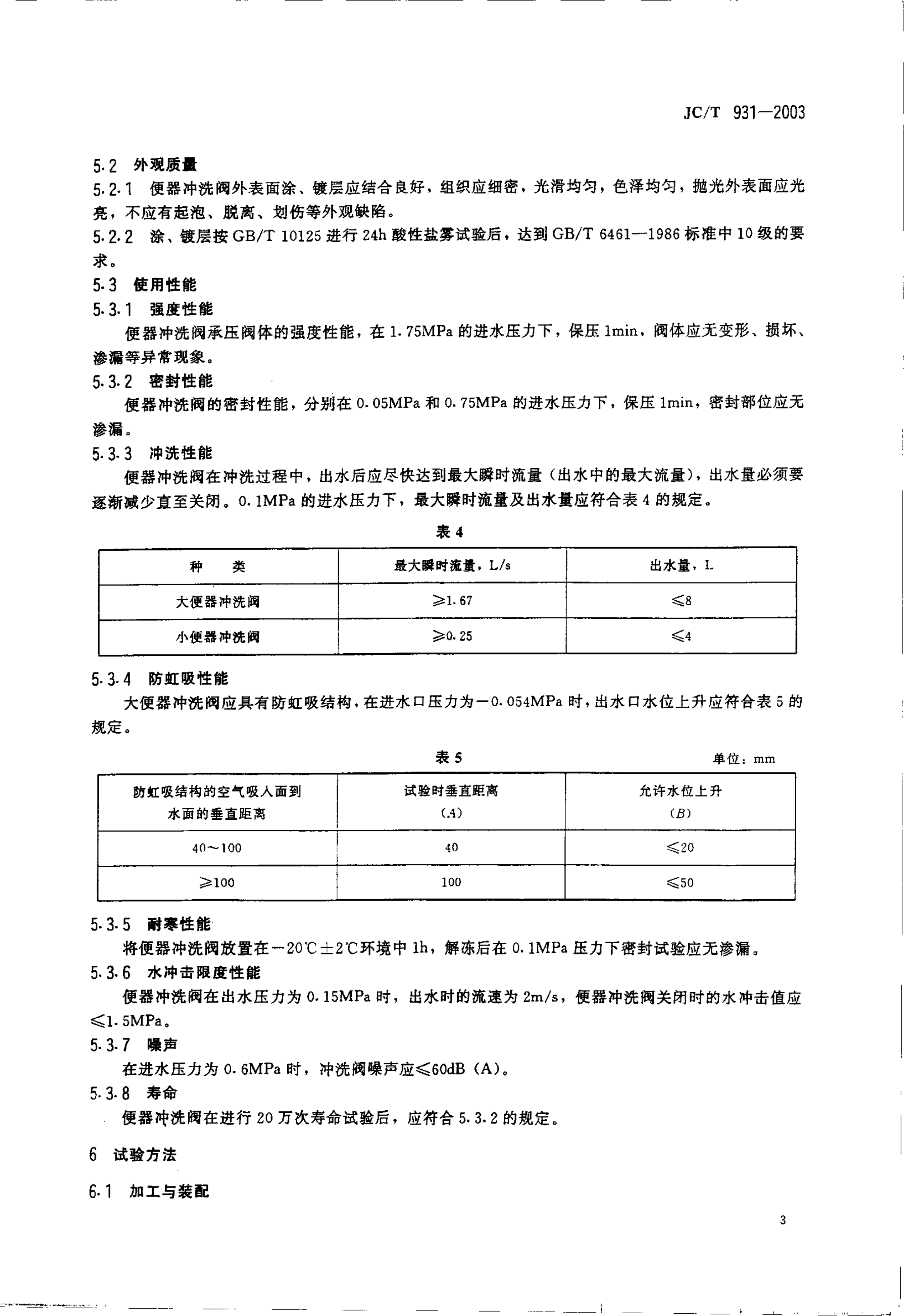 JCT 931-2003 机械式便器冲洗阀-4 JCT 931-2003 机械式便器冲洗阀-4