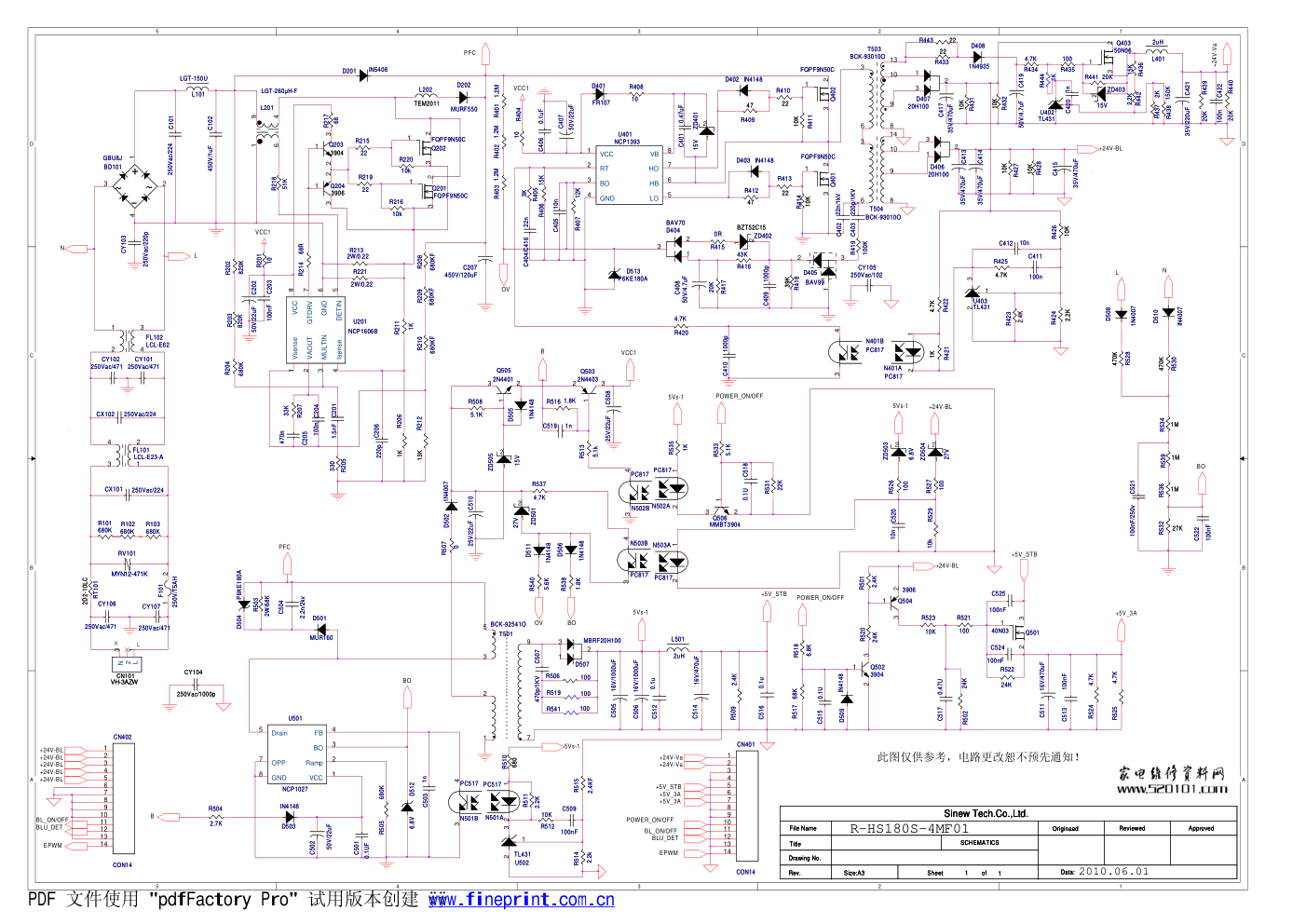 长虹HS180S-4MF01电源板电路图-0