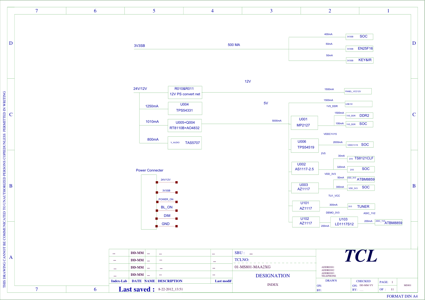 TCL MS801机芯液晶电视电路原理图-0 TCL MS801机芯液晶电视电路原理图-0