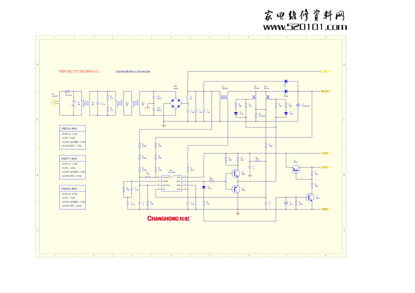 长虹FSP242.277.282-4F01电源板电路图-0 长虹FSP242.277.282-4F01电源板电路图-0