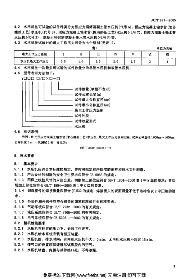 JCT 971-2005 水泥制品工业用水压试验机-4