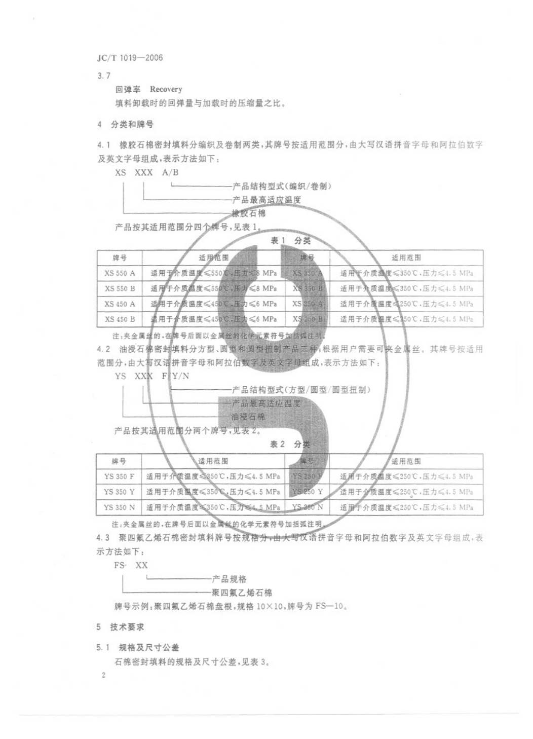 JCT 1019-2006 石棉密封填料-3 JCT 1019-2006 石棉密封填料-3