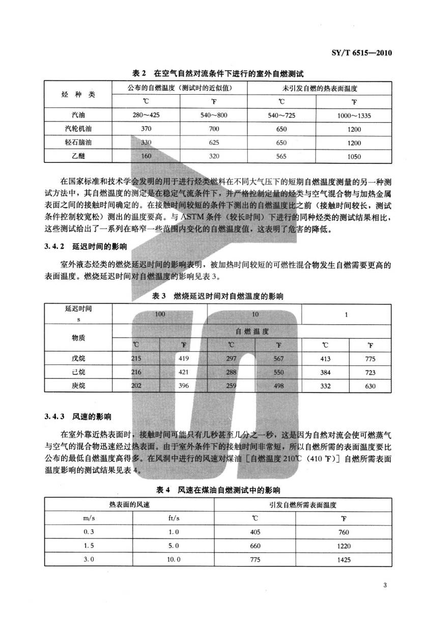 SYT 6515-2010 露天热表面引燃液态烃类及其蒸气的风险评价-5 SYT 6515-2010 露天热表面引燃液态烃类及其蒸气的风险评价-5