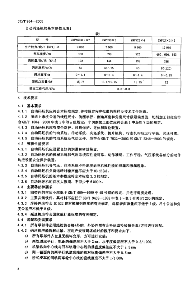 JCT 964-2005 墙材工业用自动码坯机-3