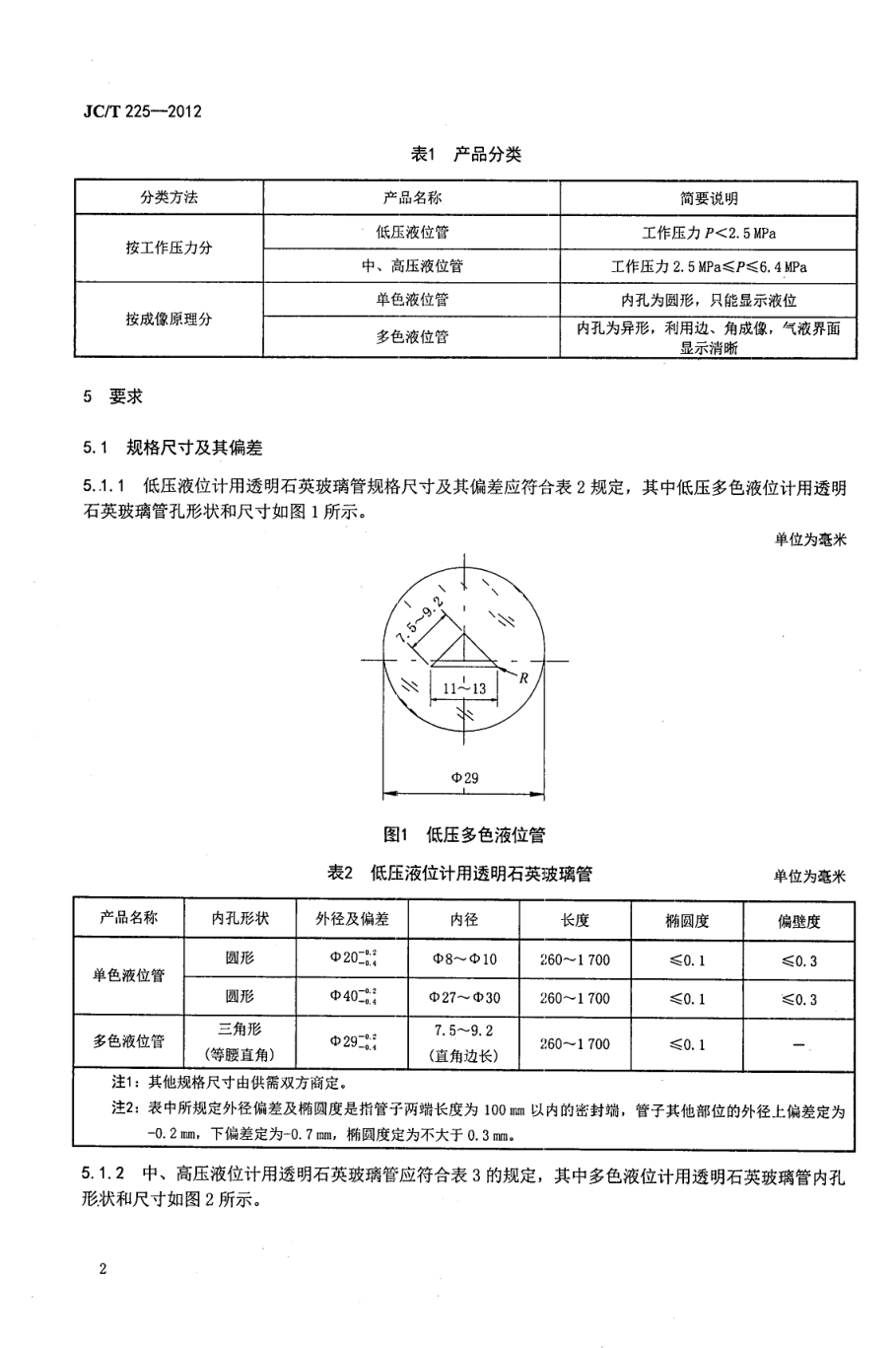 JCT 225-2012 液位计用透明石英玻璃管-3 JCT 225-2012 液位计用透明石英玻璃管-3