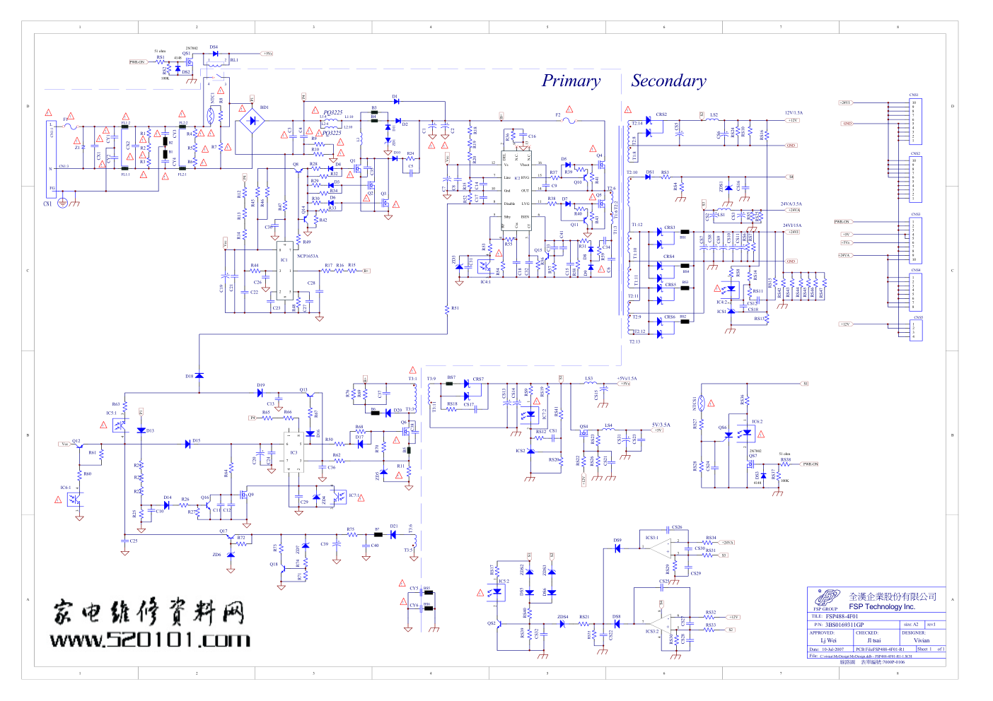 长虹FSP488-4F01（R1-1）电源板电路图-0