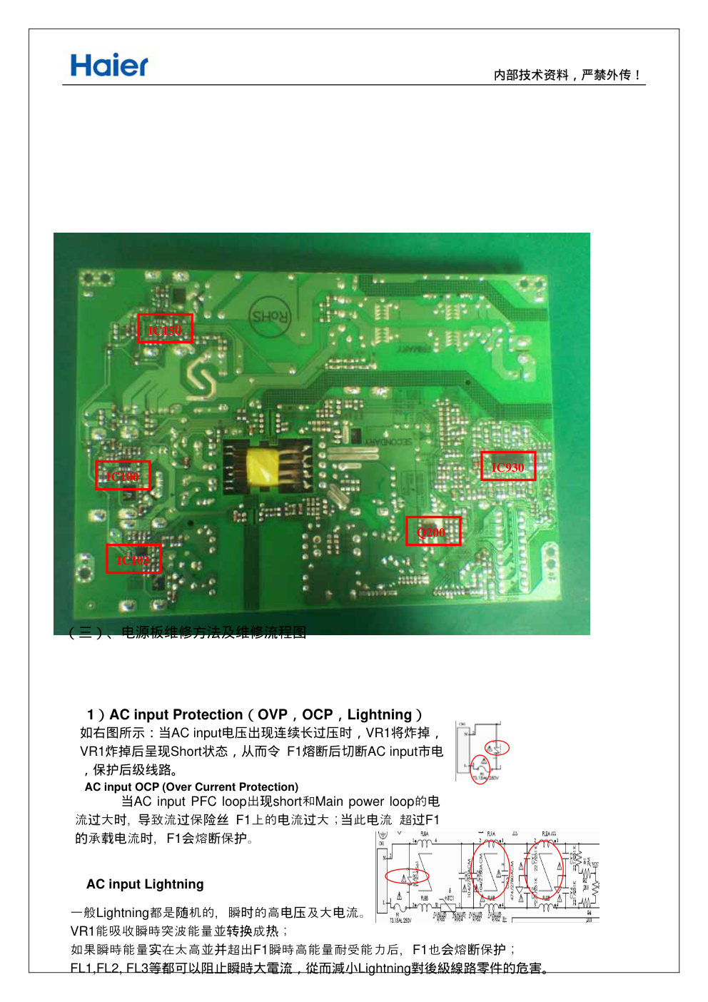 海尔0094003794电源板维修手册和电路图-2