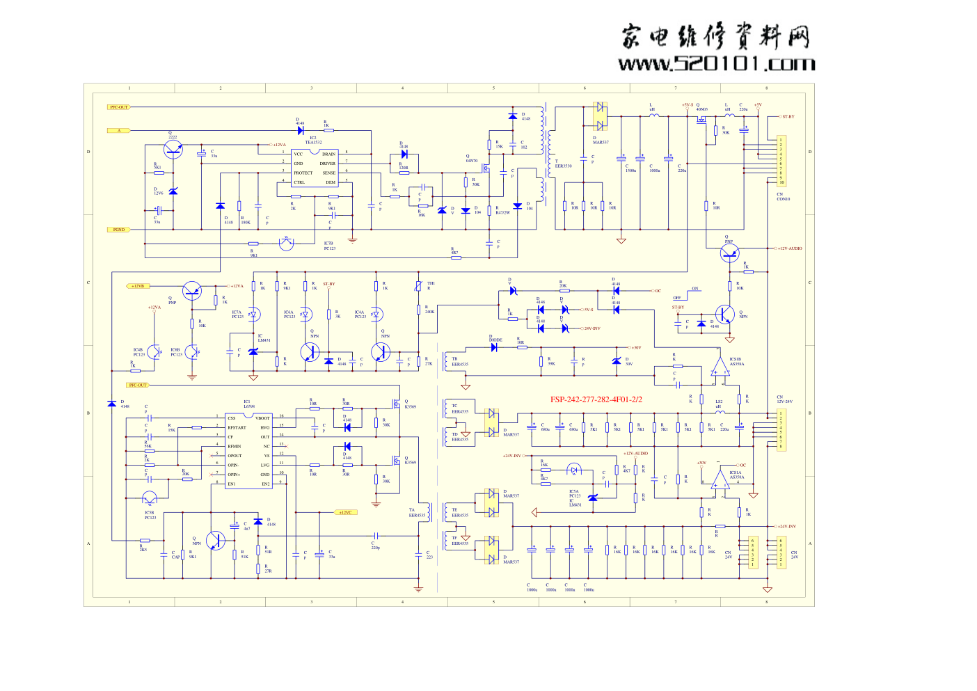 长虹FSP242.277.282-4F01电源板电路图-1 长虹FSP242.277.282-4F01电源板电路图-1