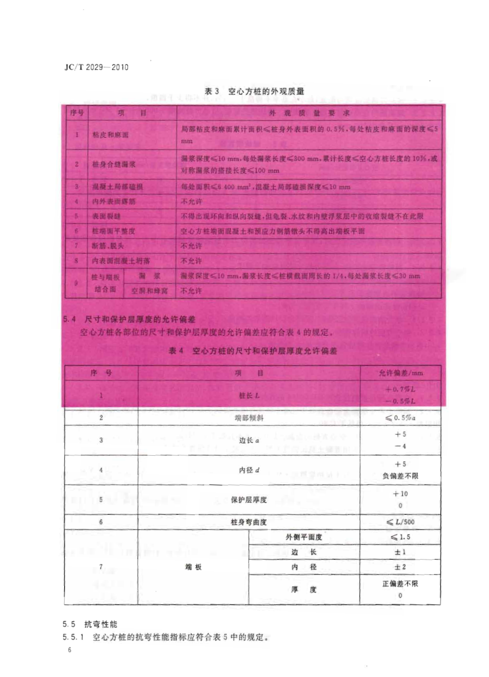JCT 2029-2010 预应力离心混凝土空心方桩1-7 JCT 2029-2010 预应力离心混凝土空心方桩1-7
