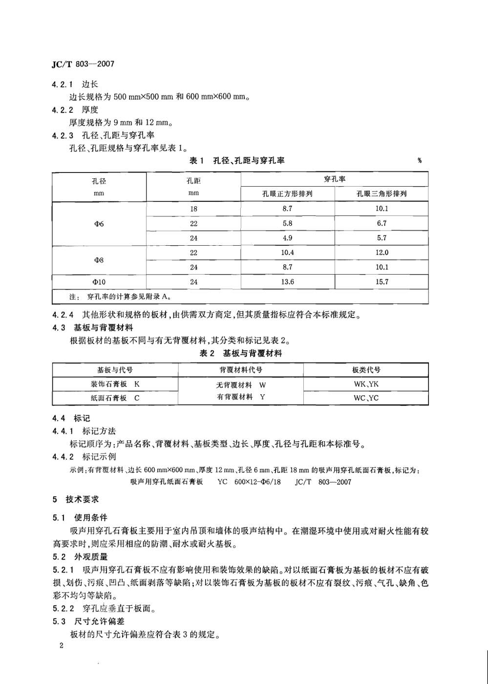 JCT 803-2007 吸声用穿孔石膏板-3 JCT 803-2007 吸声用穿孔石膏板-3