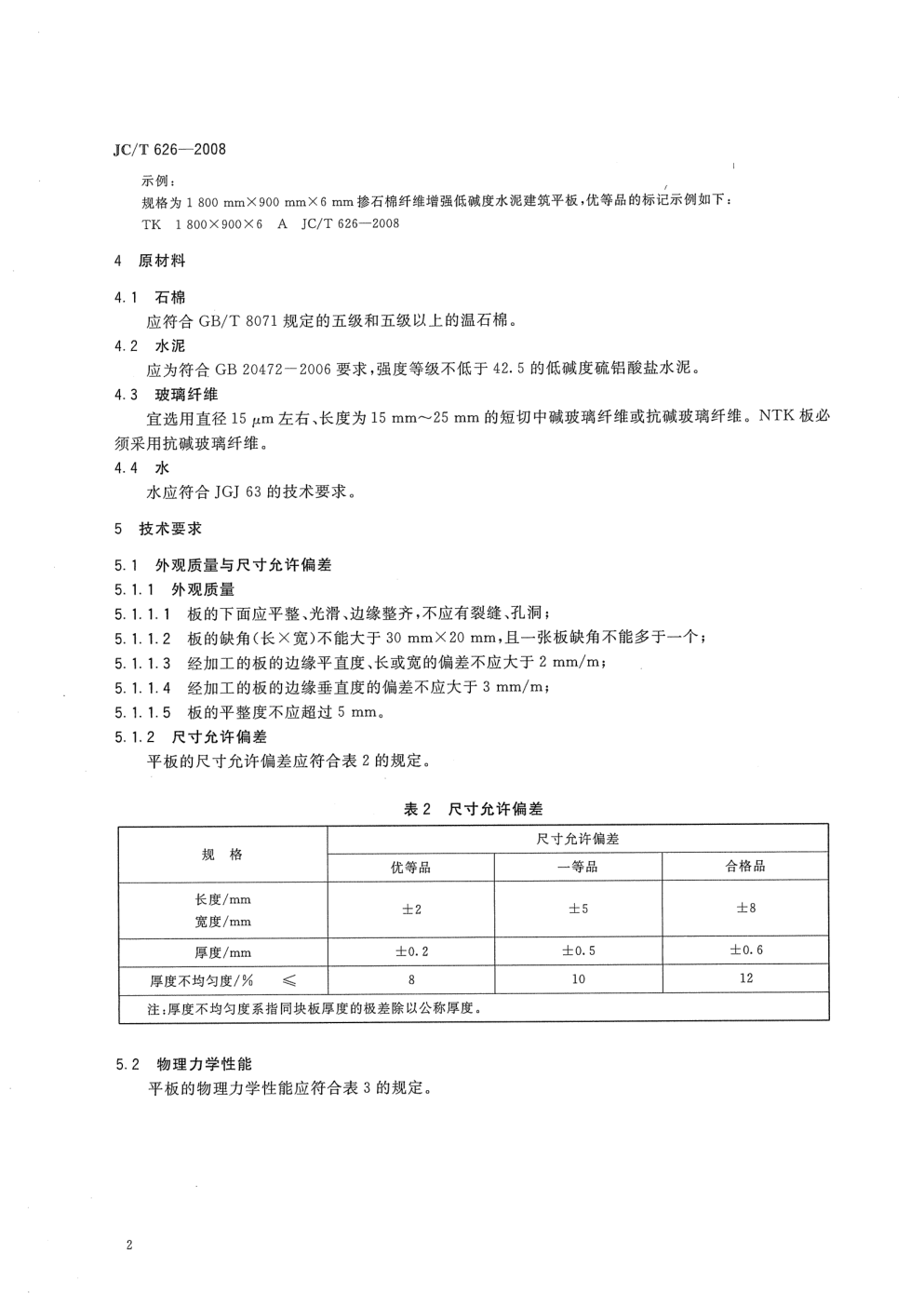JCT 626-2008 纤维增强低碱度水泥建筑平板-3