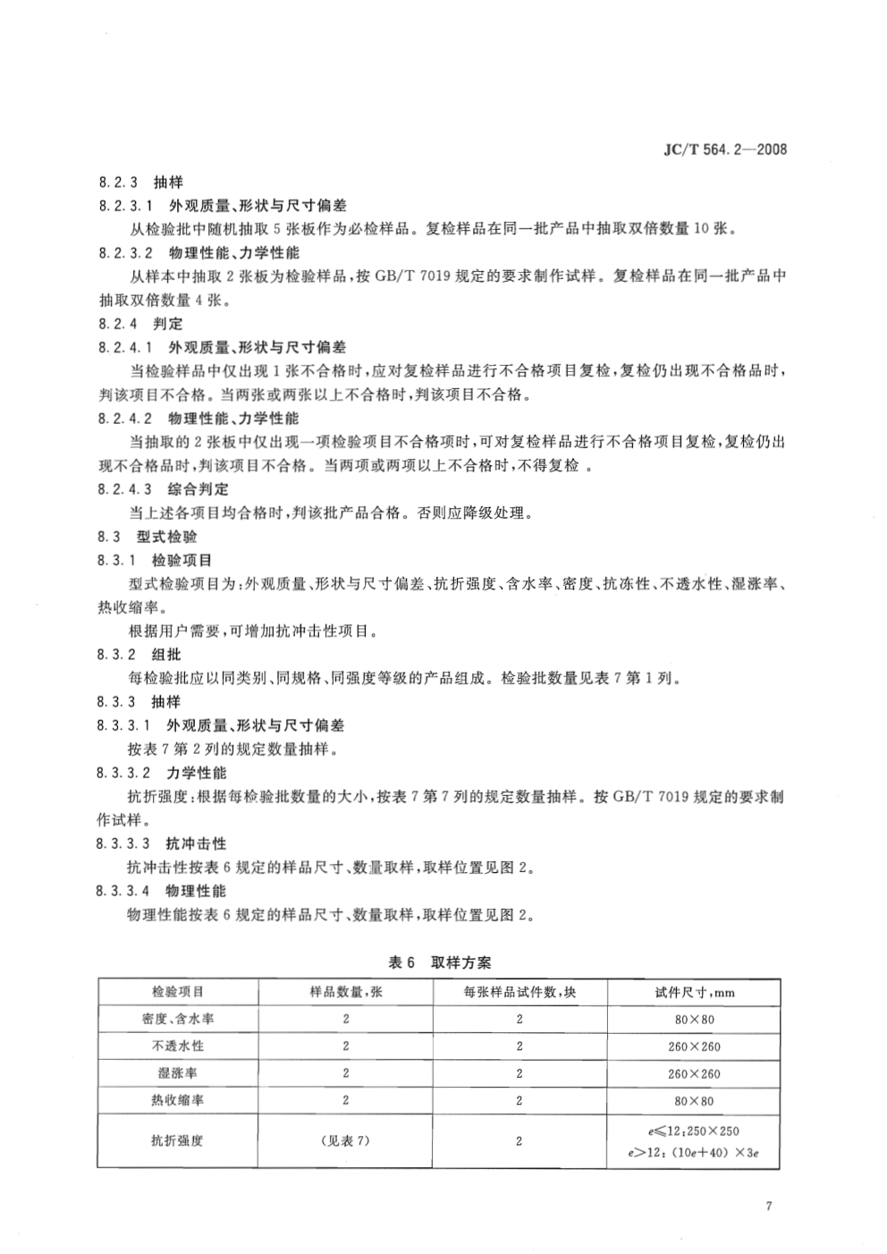 JCT 564.2-2008 纤维增强硅酸钙板 第2部分：温石棉硅酸钙板-8