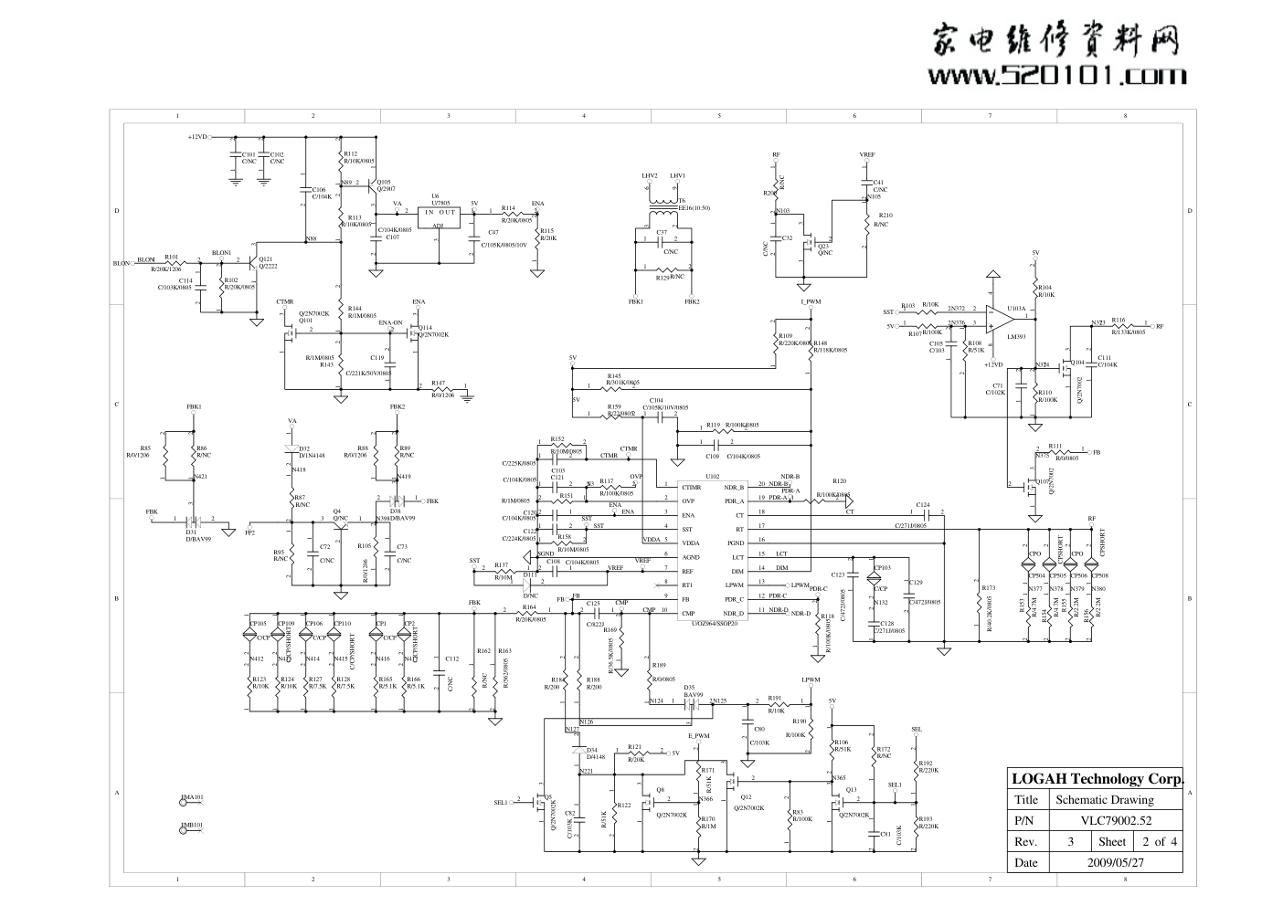 海尔LK37K1液晶电视电源板电路图-1