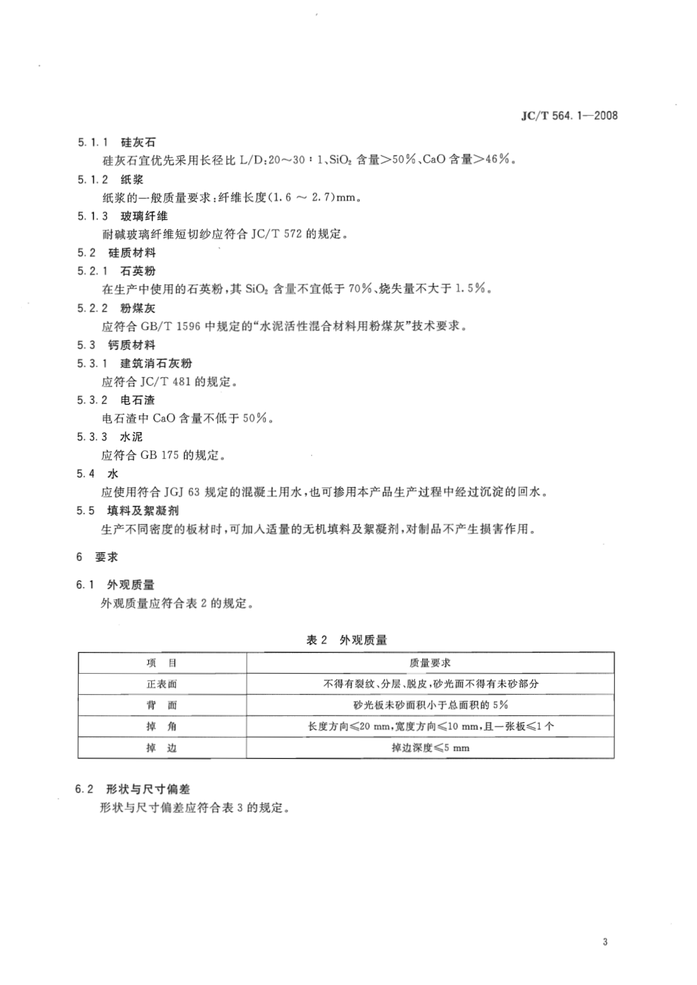JCT 564.1-2008 纤维增强硅酸钙板 第1部分：无石棉硅酸钙板-3