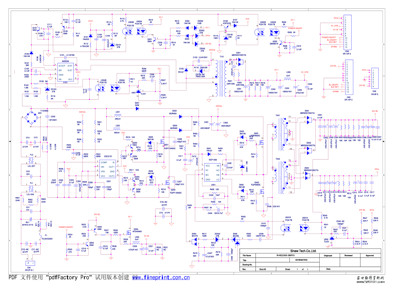 长虹HS238S-3MF01电源板电路图-0