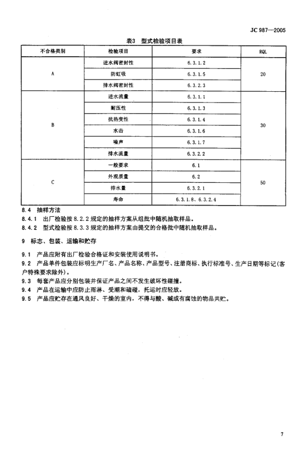 JC 987-2005 便器水箱配件-8 JC 987-2005 便器水箱配件-8