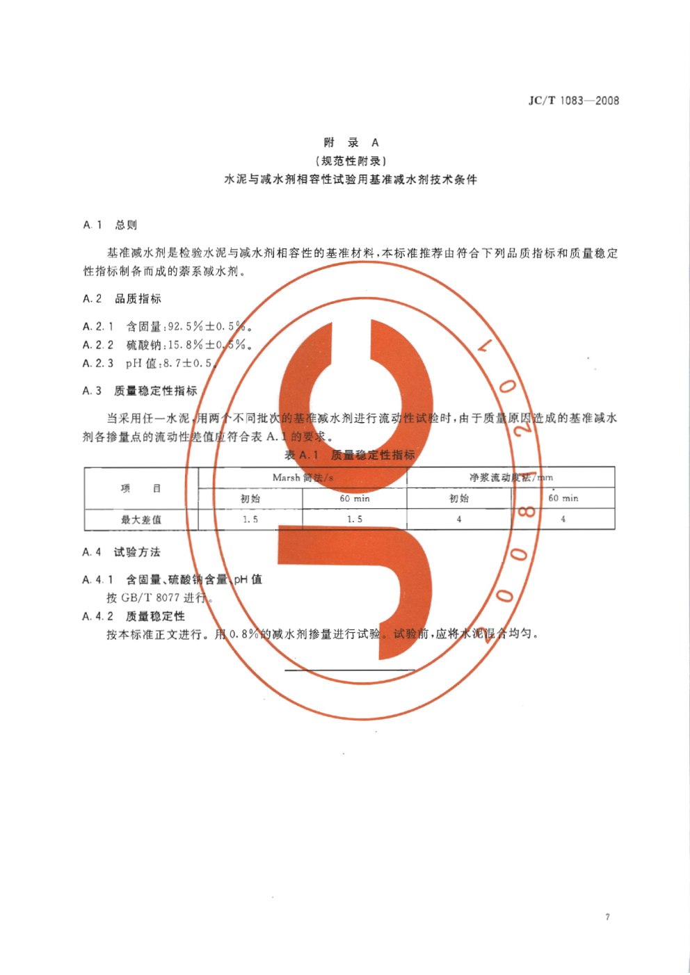 JCT 1083-2008 水泥与减水剂相容性试验方法-8 JCT 1083-2008 水泥与减水剂相容性试验方法-8
