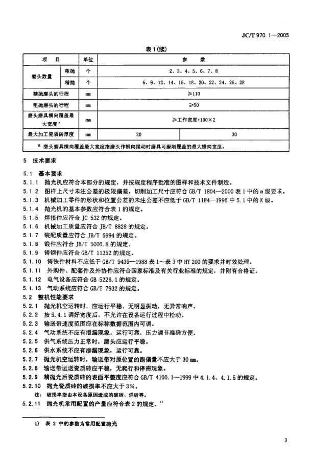 JCT 970.1-2005 陶瓷瓷质砖抛光技术装备 第1部分 抛光机-4