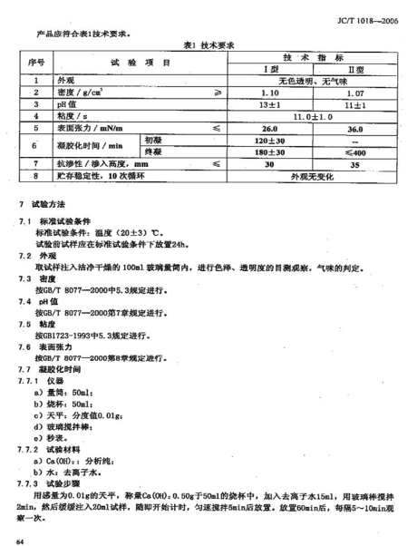 JCT 1018-2006 水性渗透型无机防水剂-3
